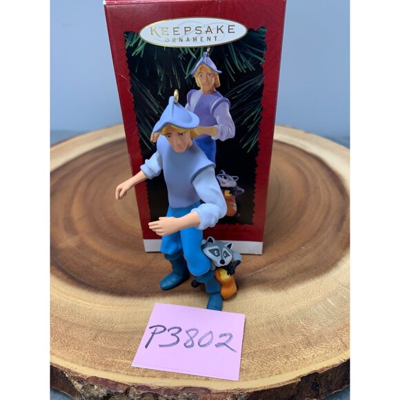 Disney Keepsake Ornament Captain John Smith & Meeko Pocahontas Handcrafted 1990s - Picture 9 of 9